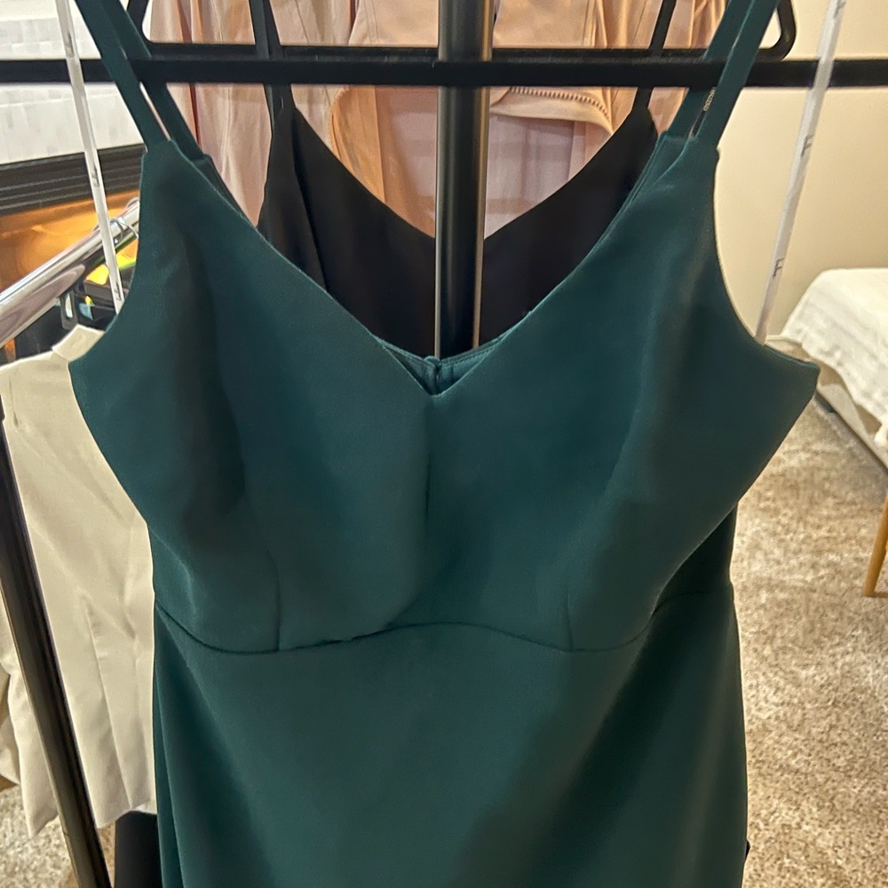Lulus Moments Of Bliss Forest Green Backless Mermaid Maxi Dress - Size L - Picture 11 of 12